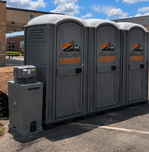 Portable toilet at jobsite